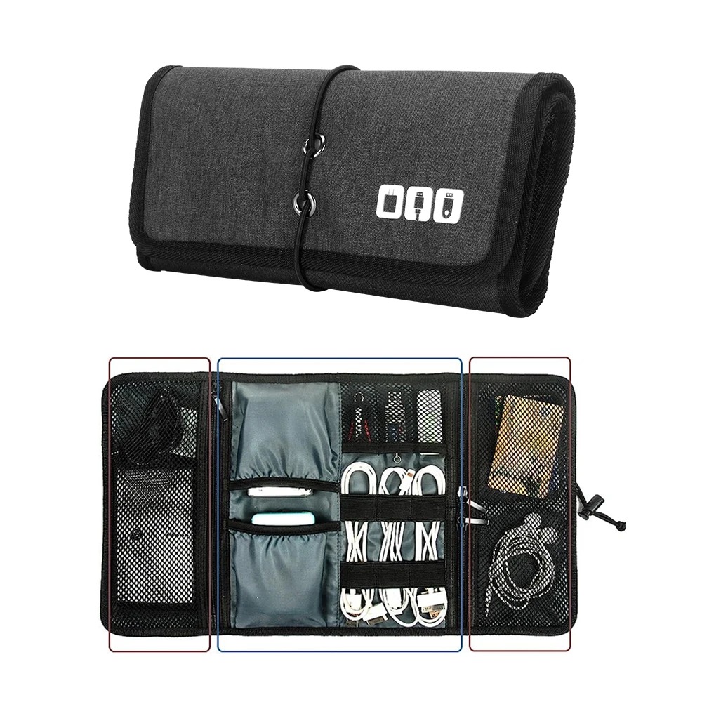 Tech Accessories Travel Case - Kantong kabel Organizer elektronik, tas aksesori