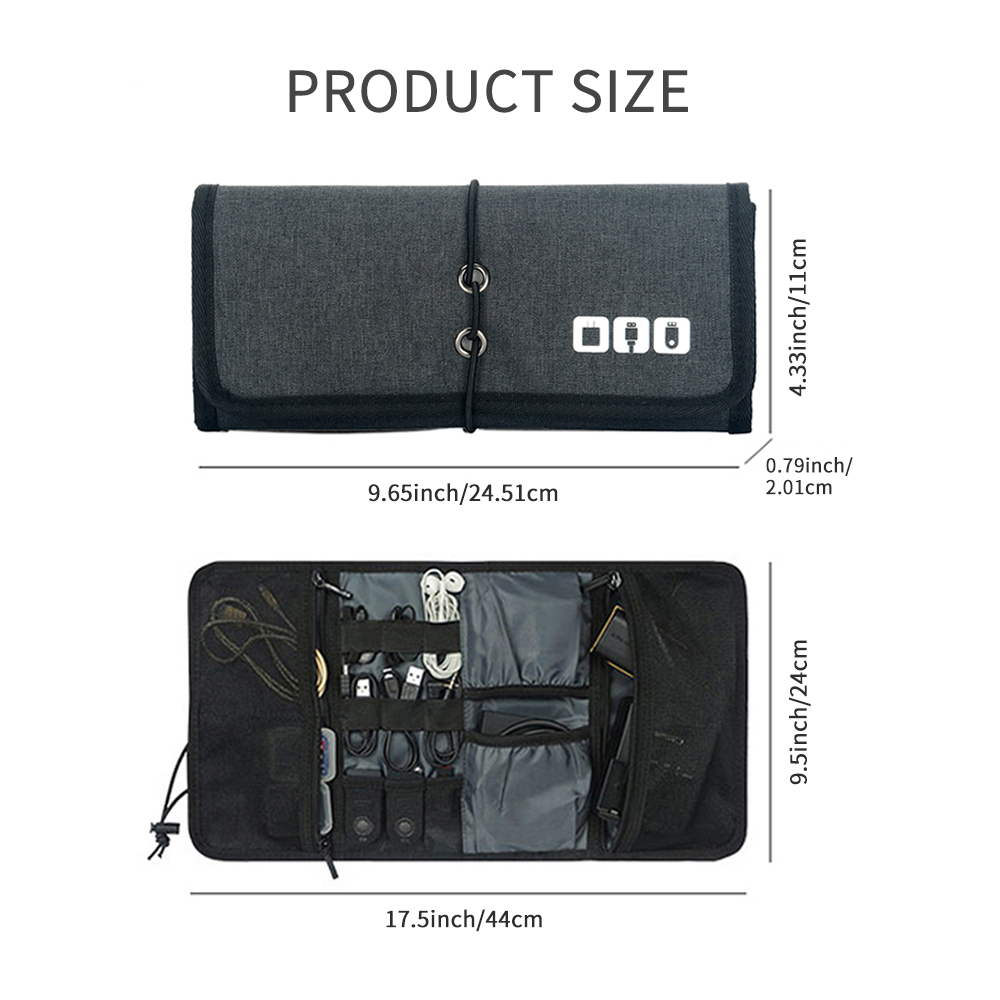 Travel Cable Storage Bag，Elect - Tech Accessories Travel Case ulasan dan harga