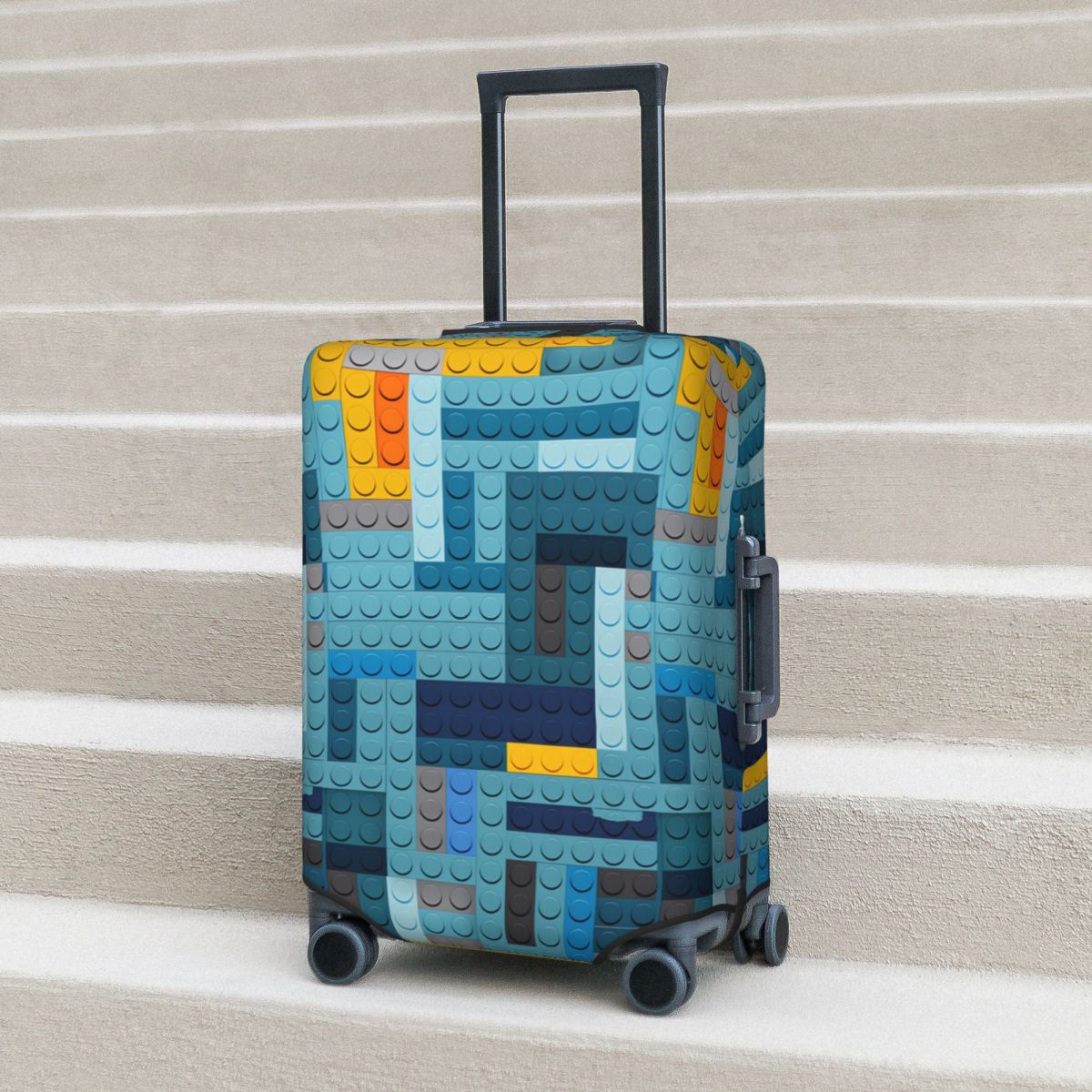 Blue Tech Pixel Building Block - Tech Accessories Travel Case ulasan dan harga