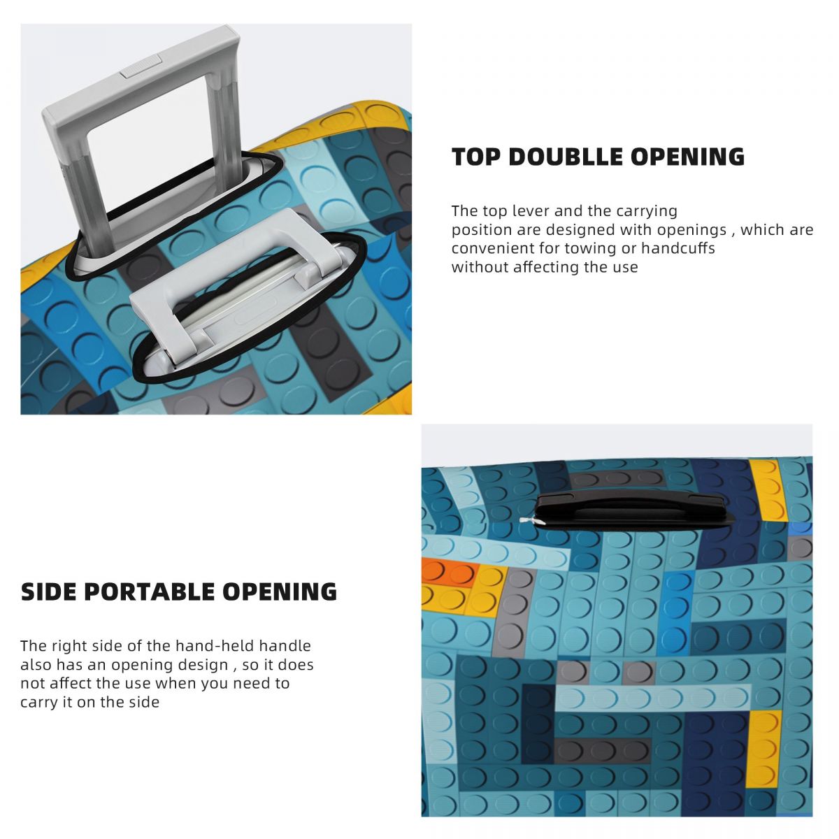 Blue Tech Pixel Building Block - Tech Accessories Travel Case ulasan dan harga